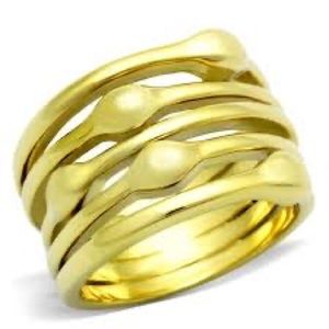 Ion gold plated stainless steel ring size 10